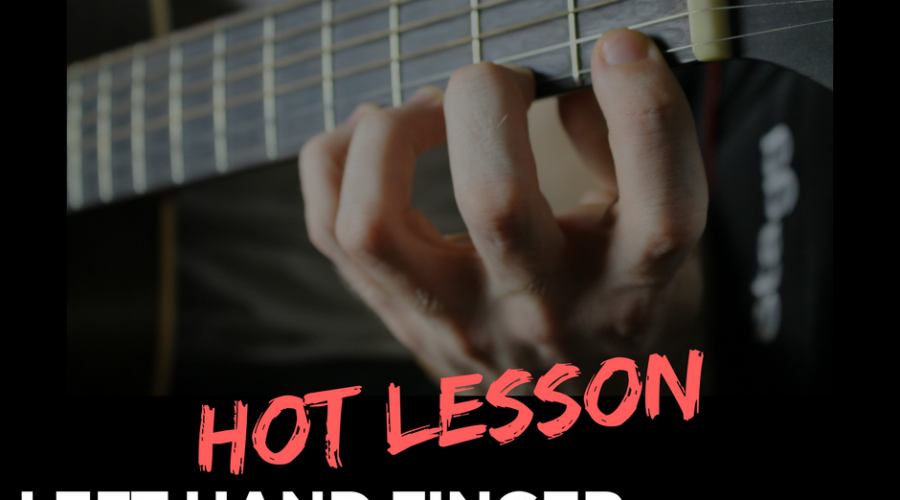 Left hand fingers stretch exercise. Acoustic guitar lesson. Fingersyle lesson.