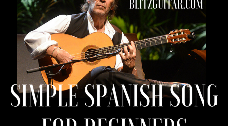 Simple Spanish Song for Beginners on Acoustic Guitar Tab Available
